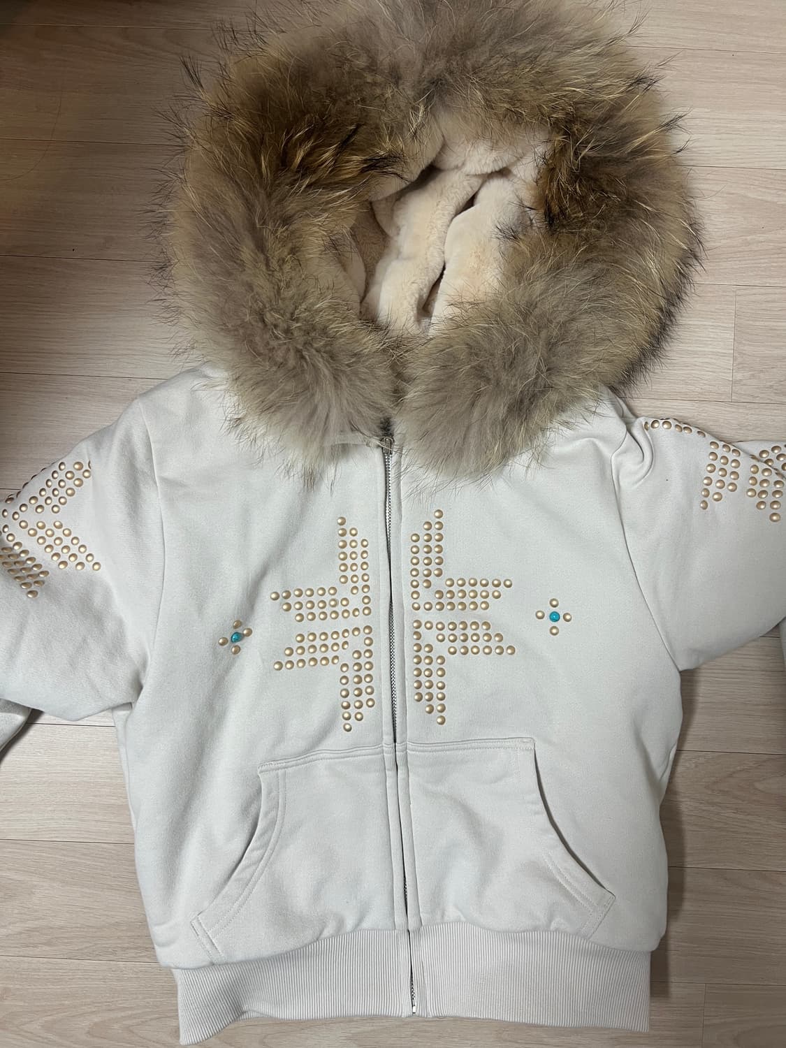 스컬프터 퍼 후드집업 상품이미지2