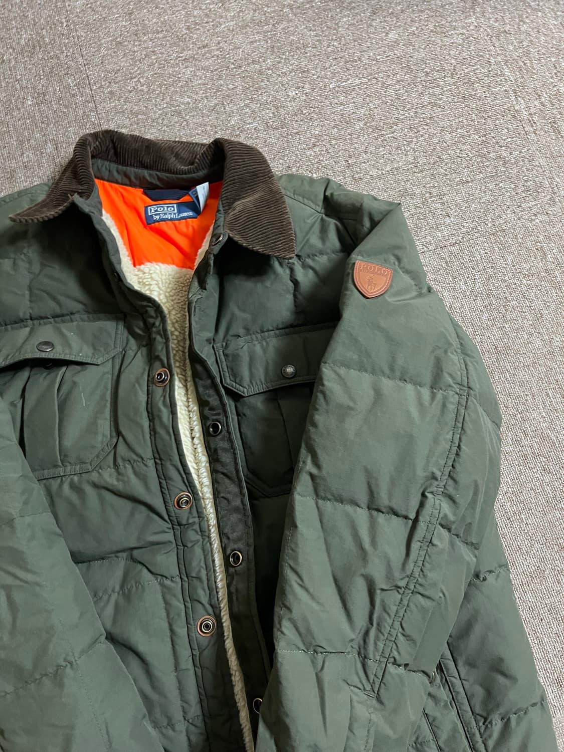 폴로 랄프로렌 퀄팅 양털 자켓 사이즈 M 상품이미지4