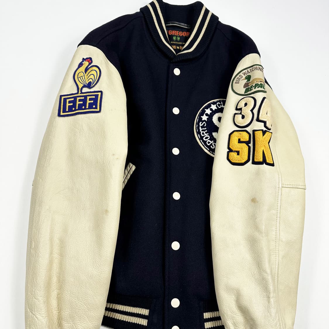 맥그리거 빈티지 울 모직 레더 바시티자켓 M 상품이미지4