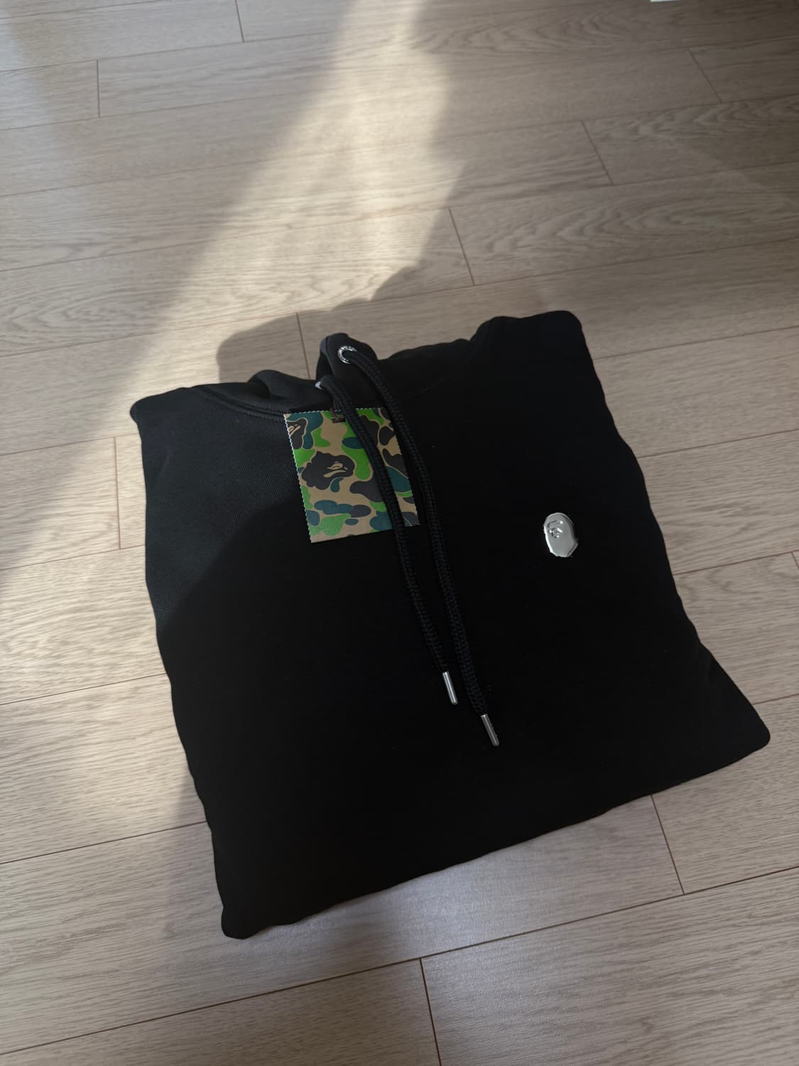 베이프 원 포인트 풀오버 후드 블랙 상품이미지5