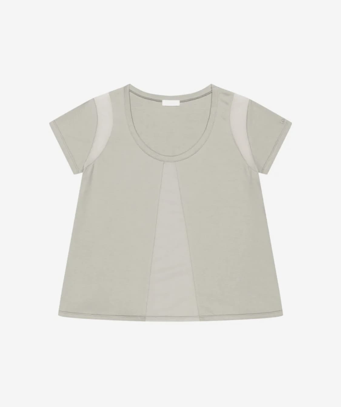 Ojos Sheer Panel Flare Tee Oatmeal 상품이미지2