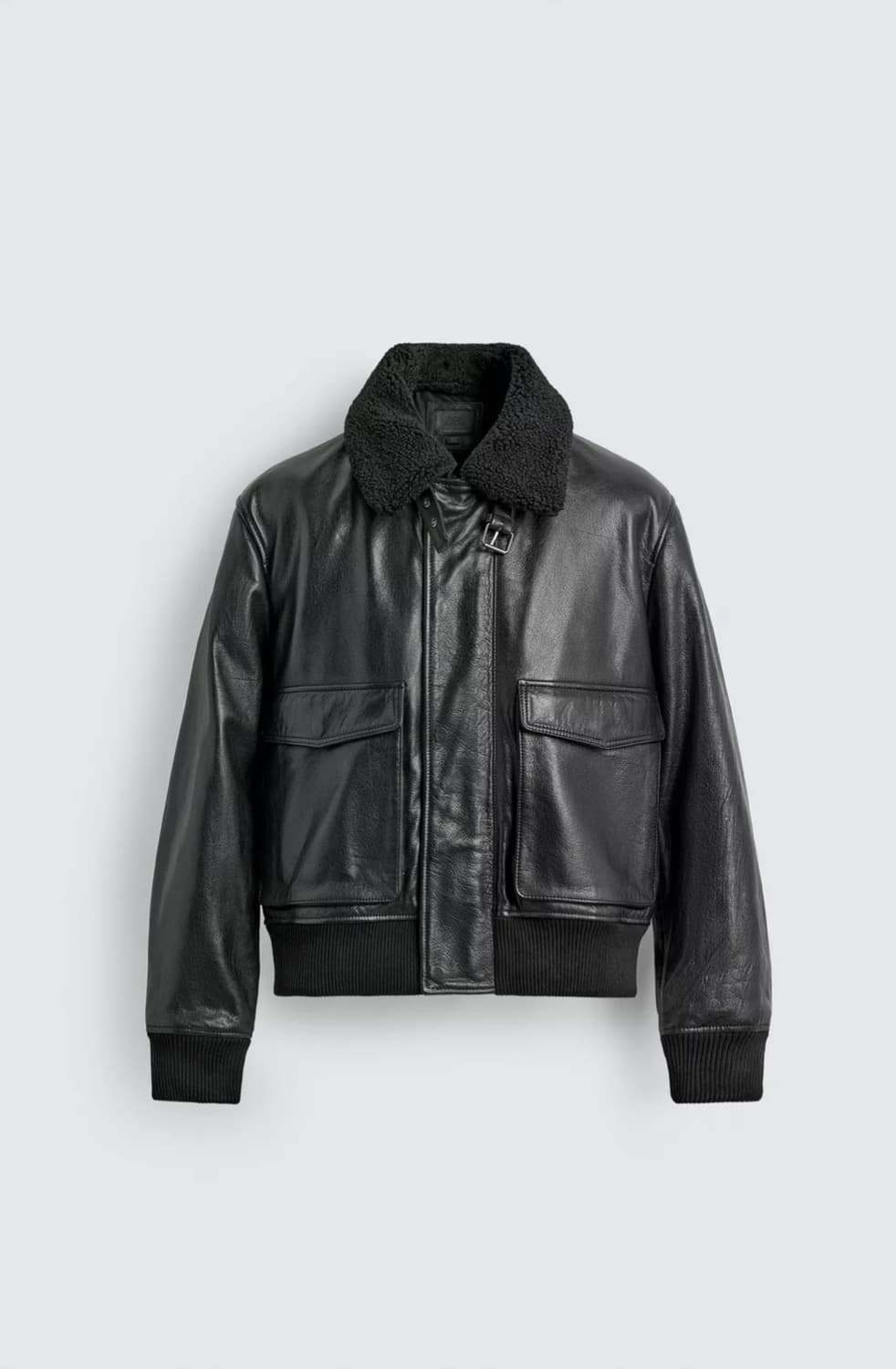 콤비 칼라 리얼레더 점퍼 상품이미지1