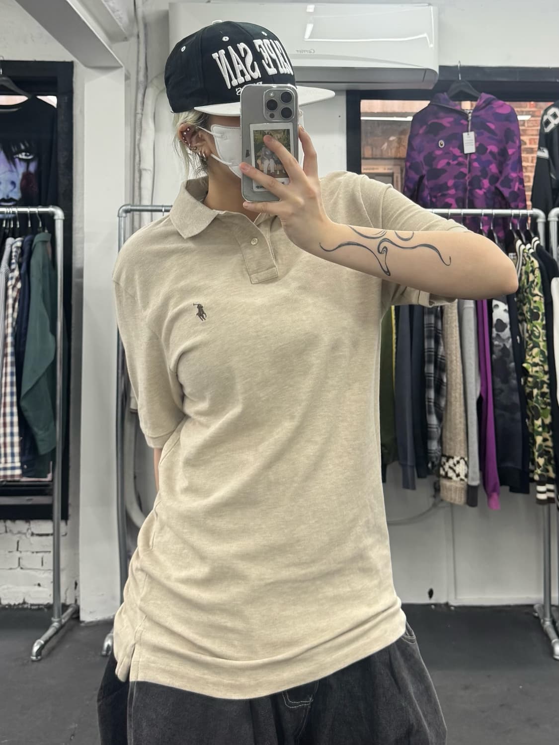 폴로 랄프로렌 베이지 카라 티셔츠 상품이미지1