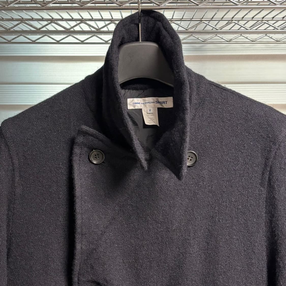 M) 꼼데가르송 셔츠 축융 울 피코트 상품이미지3