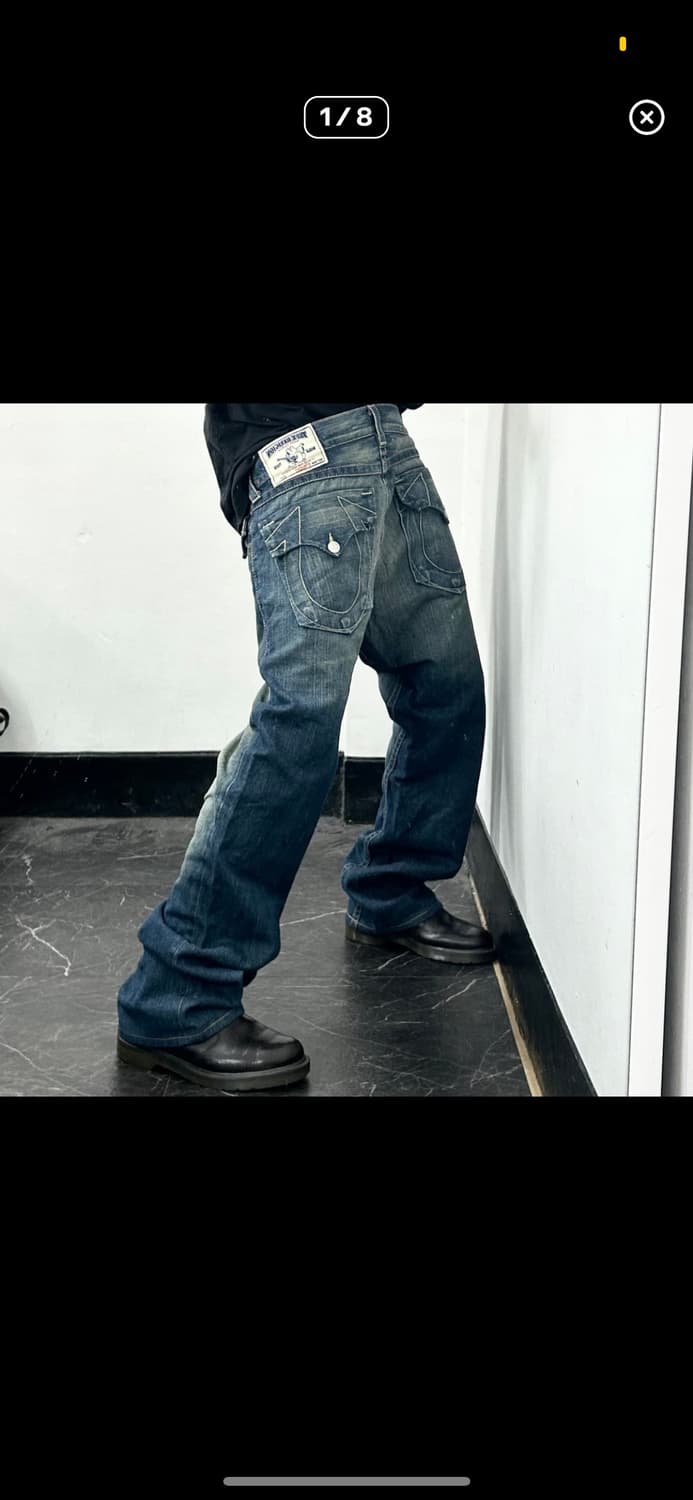 34)트루릴리전 월드투어 빅로고 데님 팬츠 상품이미지1