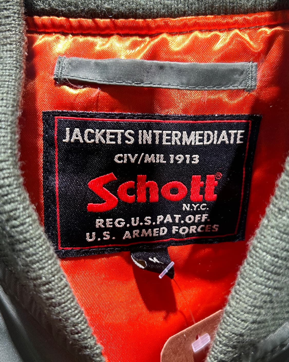 L 쇼트(Schott) 오리지널 MA-1 에어포스 카키 점퍼 상품이미지6