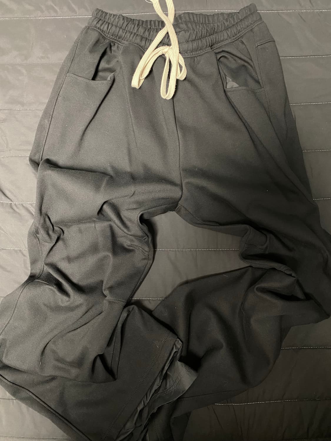 wapworks  w091 플레어 레이어드 스웻팬츠 블랙 상품이미지2