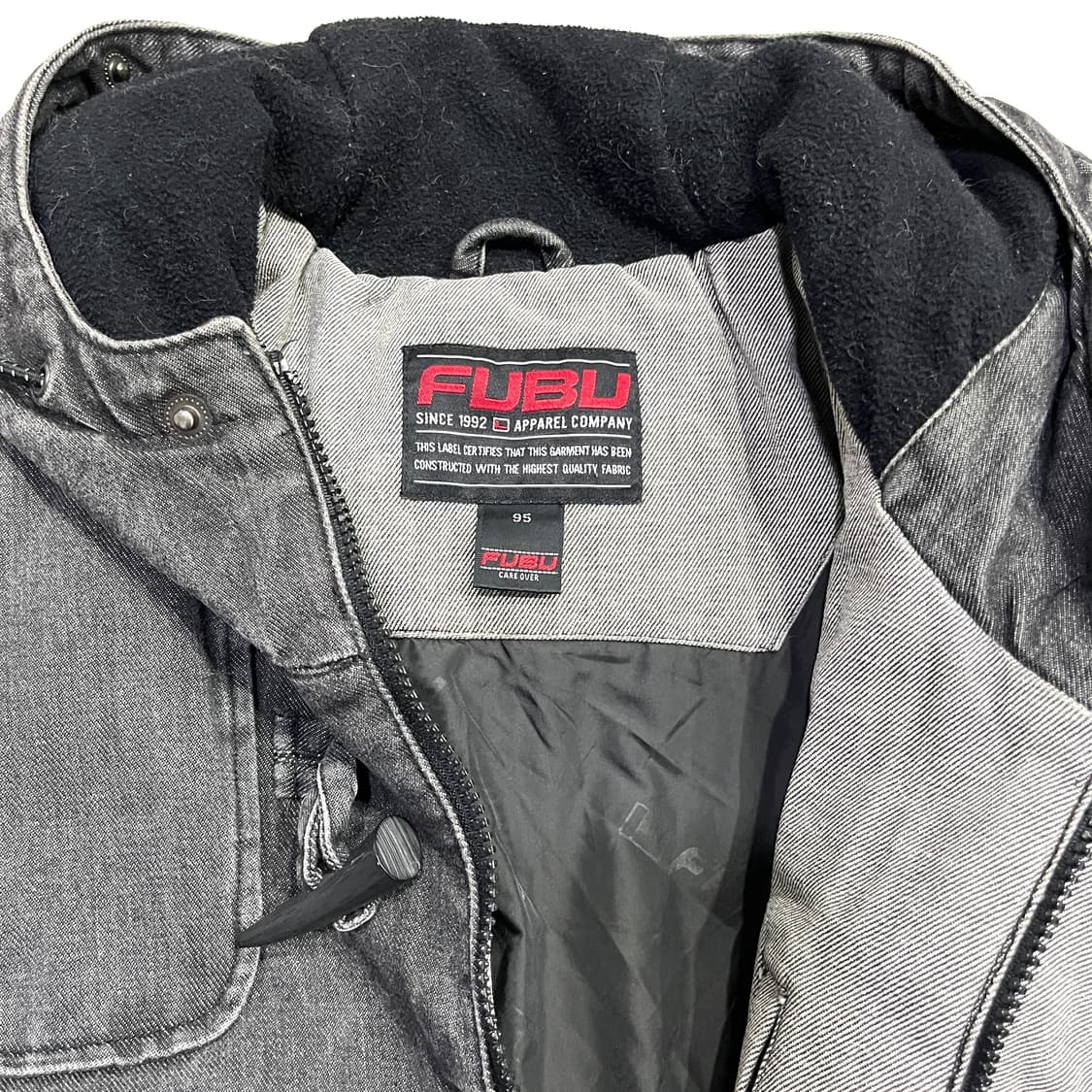 후부 자수로고 데님 더플 자켓 상품이미지7