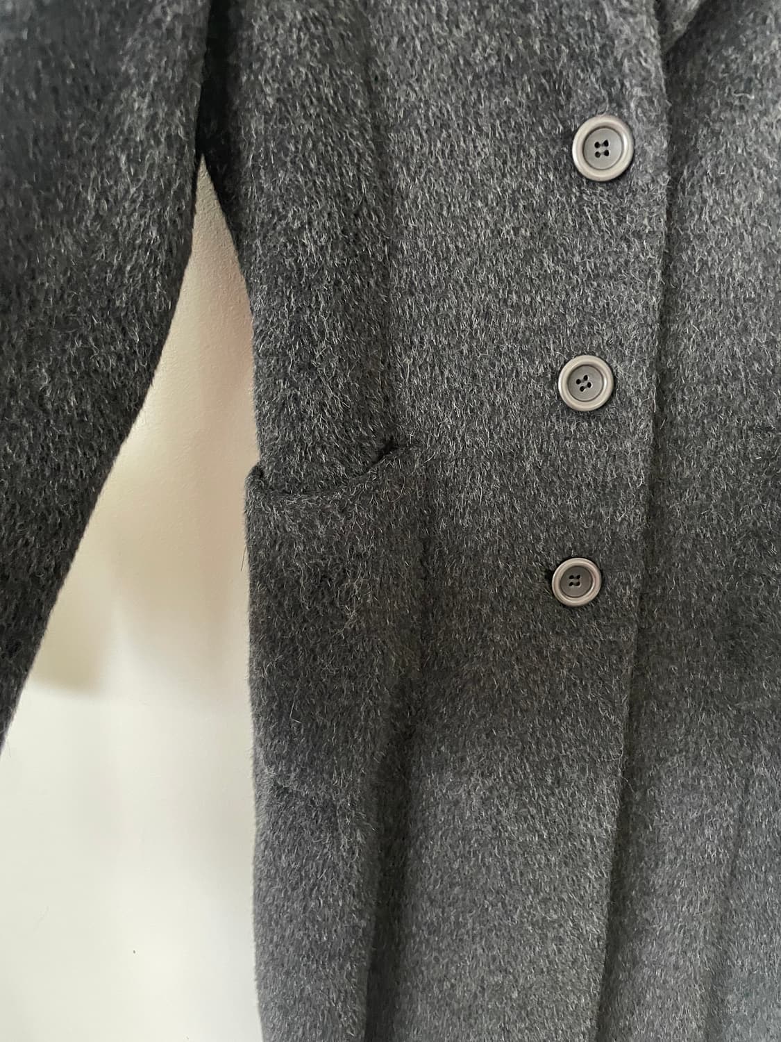 vintage hairy wool single long coat 상품이미지3