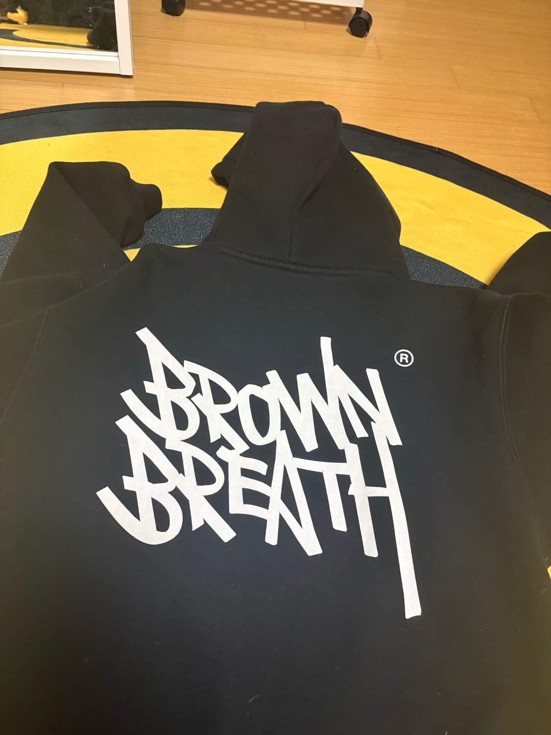 브라운 브레스 기모후드티 상품이미지3