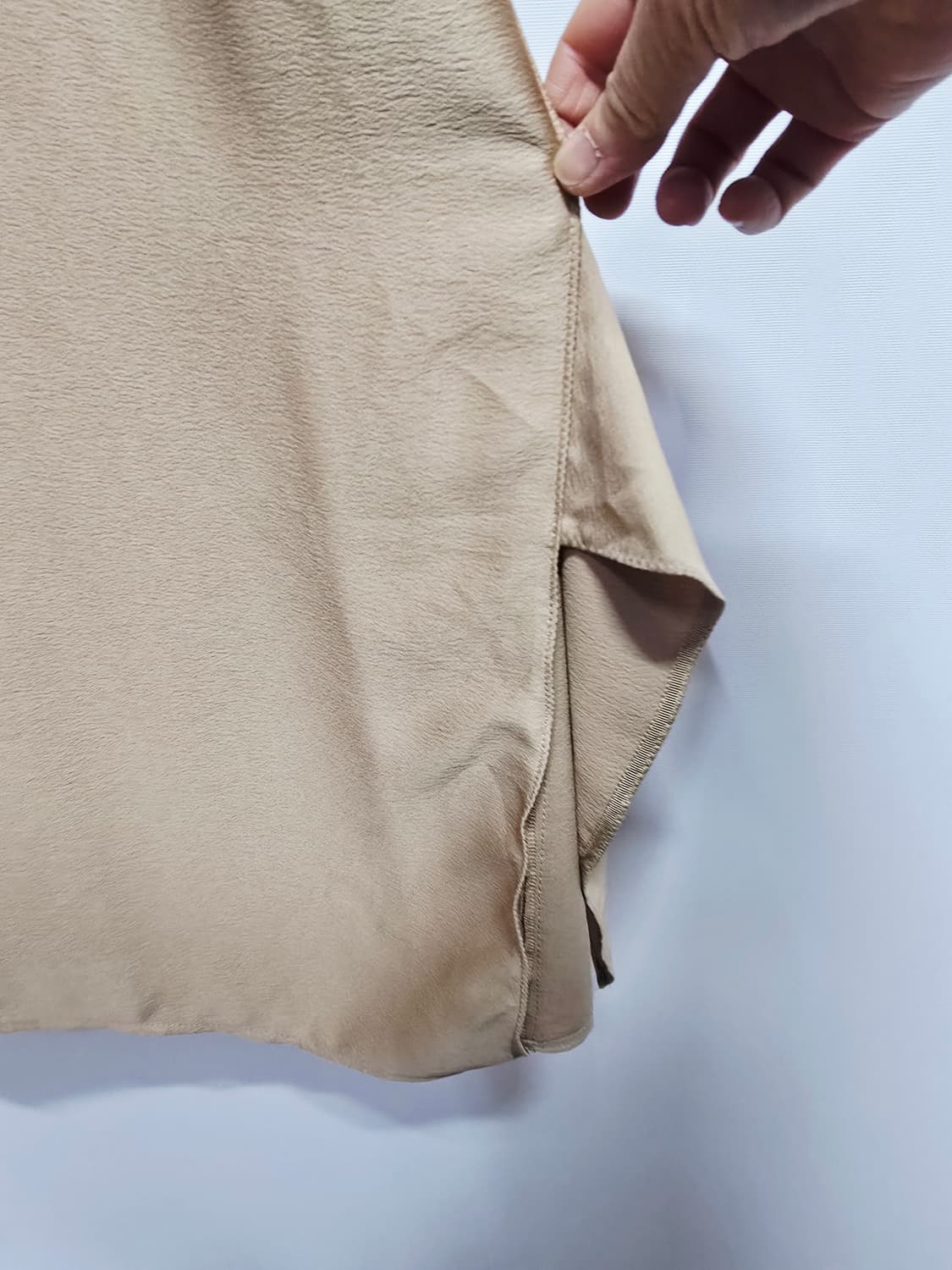 마인 베이지 끈 원피스 새틴 드레스 상품이미지3