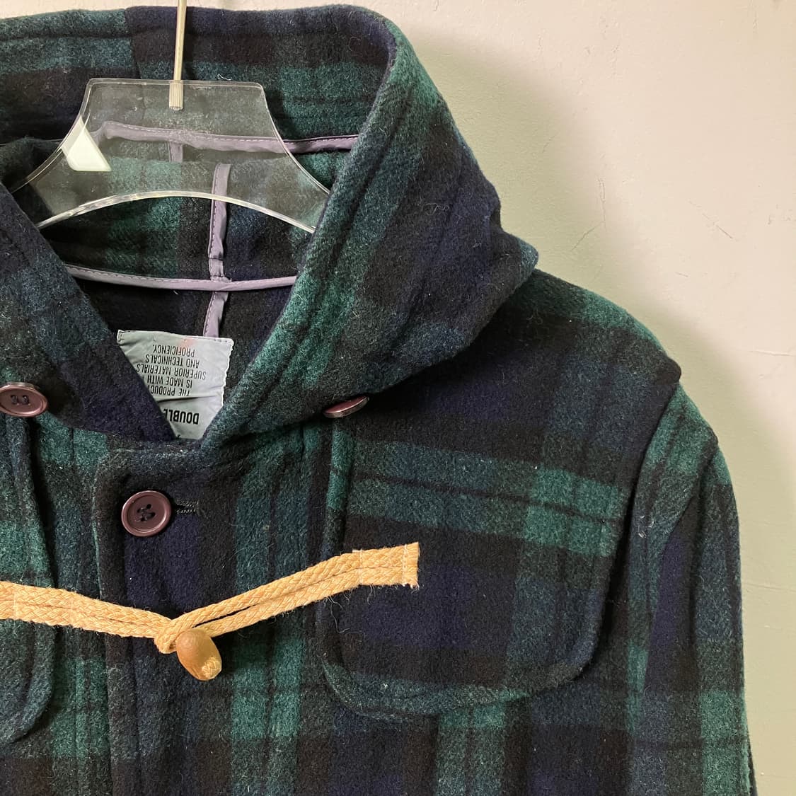 Double Shock 체크 울 더플 롱코트 L 상품이미지4