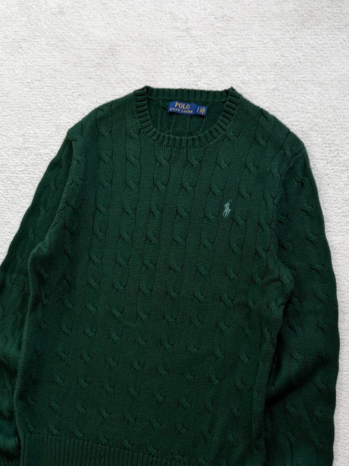 폴로 딥그린 케이블 니트 상품이미지1