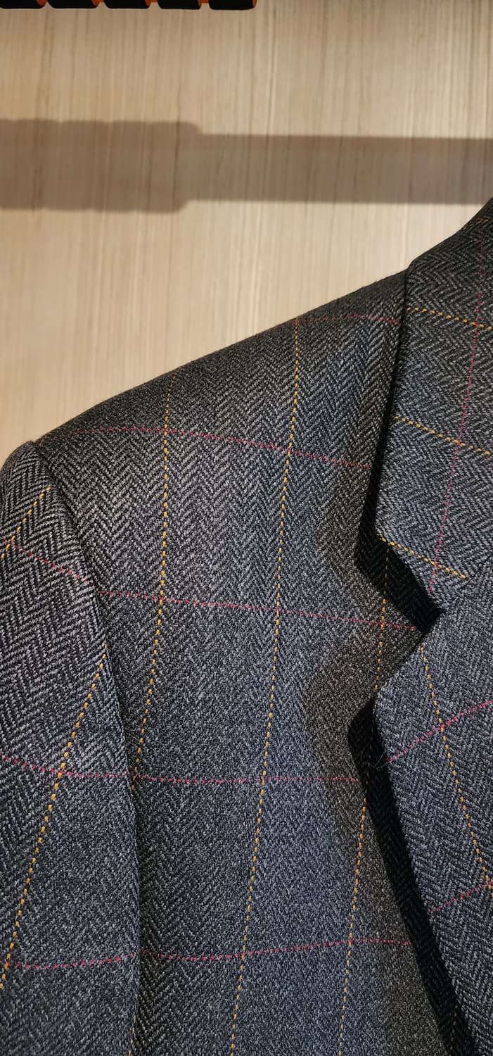 버버리 진그레이 헤링본 모직자켓 3XL(하자) 상품이미지3
