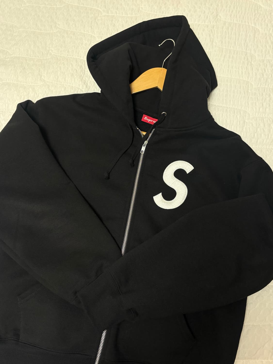 슈프림 s로고 집업 후드 스웨트셔츠 블랙 (S사이즈) 상품이미지1