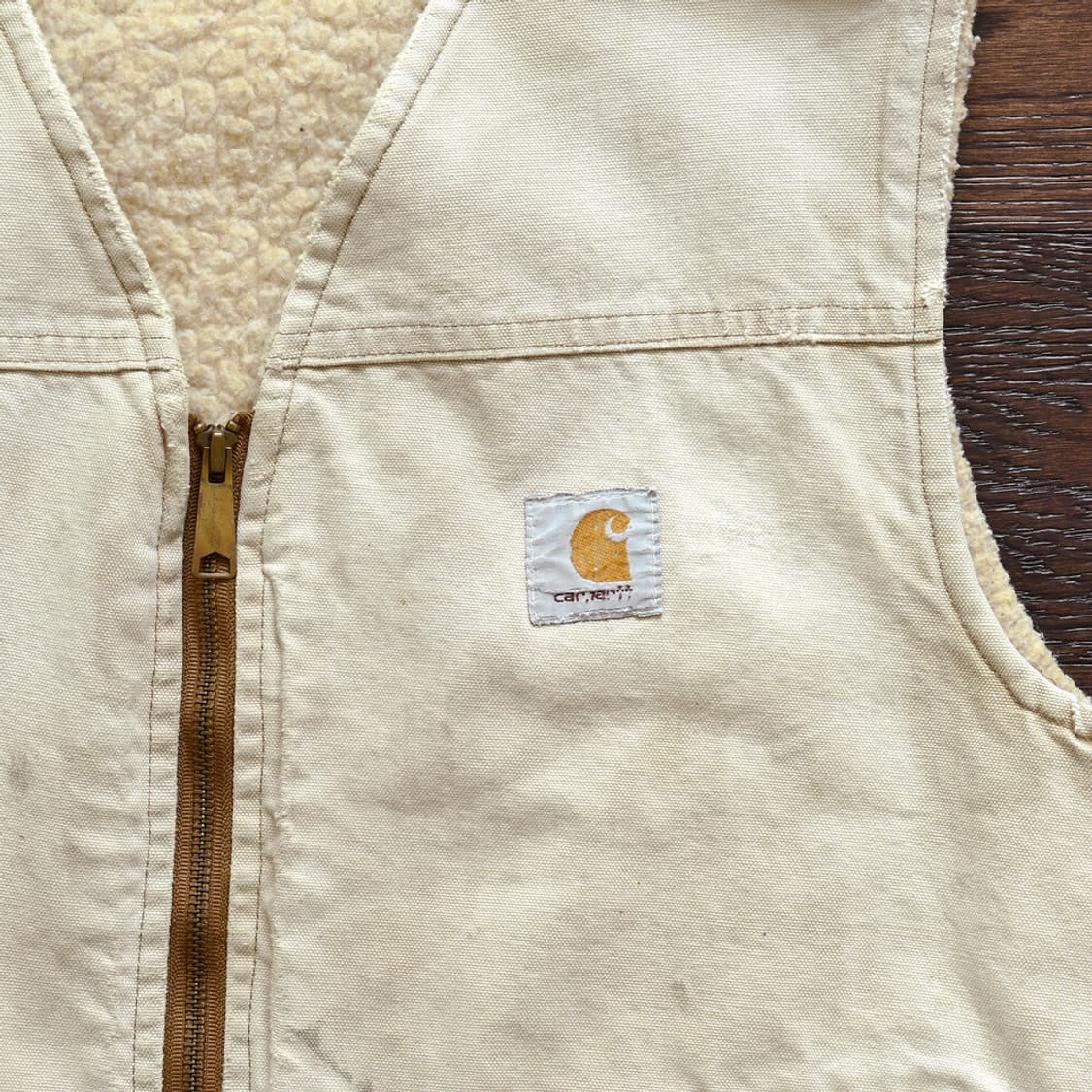80s Carhartt 칼하트 빈티지 쉐르파 베스트 상품이미지4
