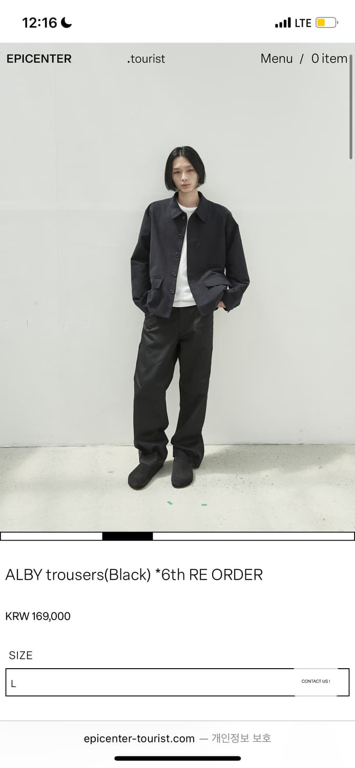ALBY trousers(Black) L (판매/m사이즈 교환) 상품이미지2