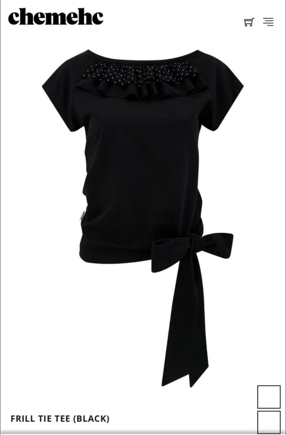 체메씨 프릴 타이 티 블랙 상품이미지1