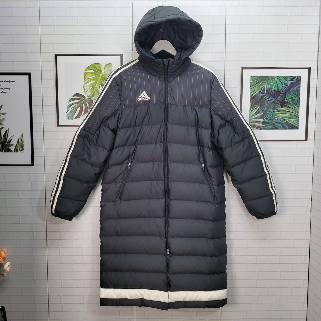 아디다스 티로15 다운 후드 롱 패딩 자켓 점퍼 95사이즈 상품이미지3