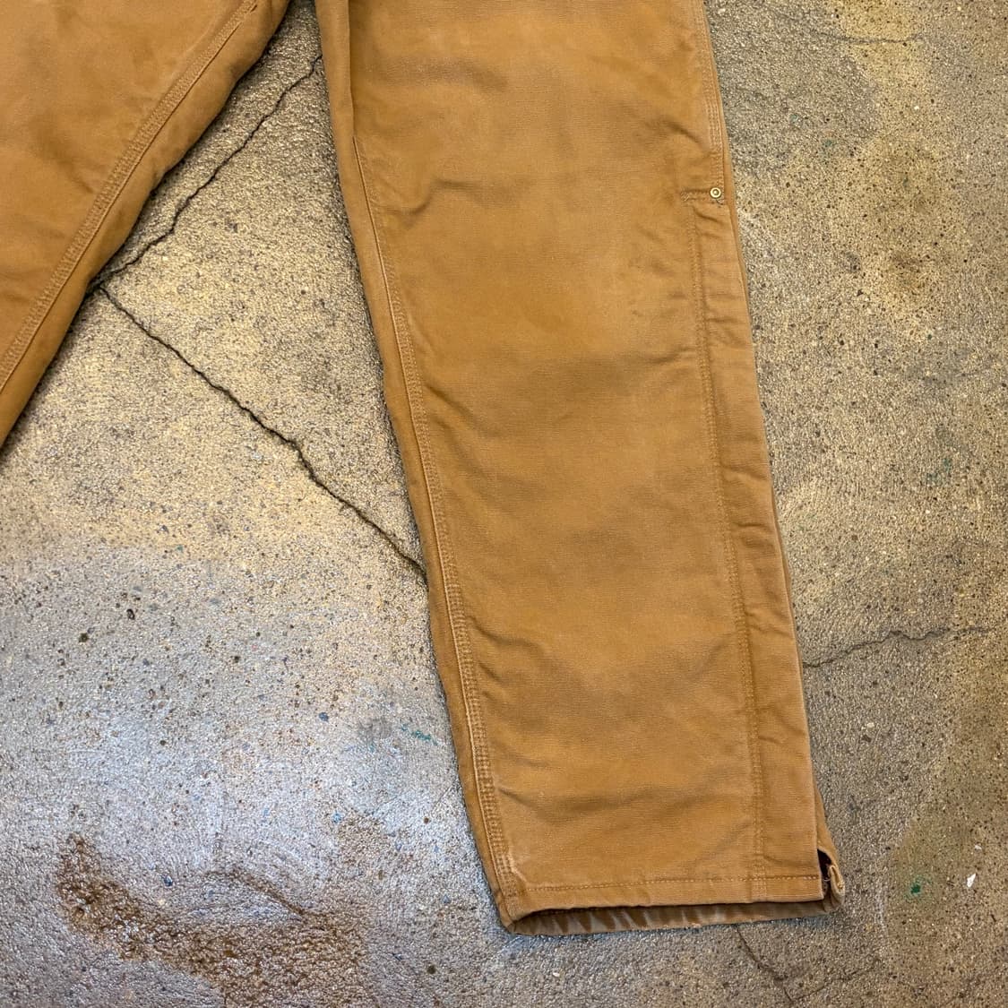 90s Made in USA 빈티지 칼하트 샌드스톤 싱글니 패딩 워크팬츠 상품이미지3