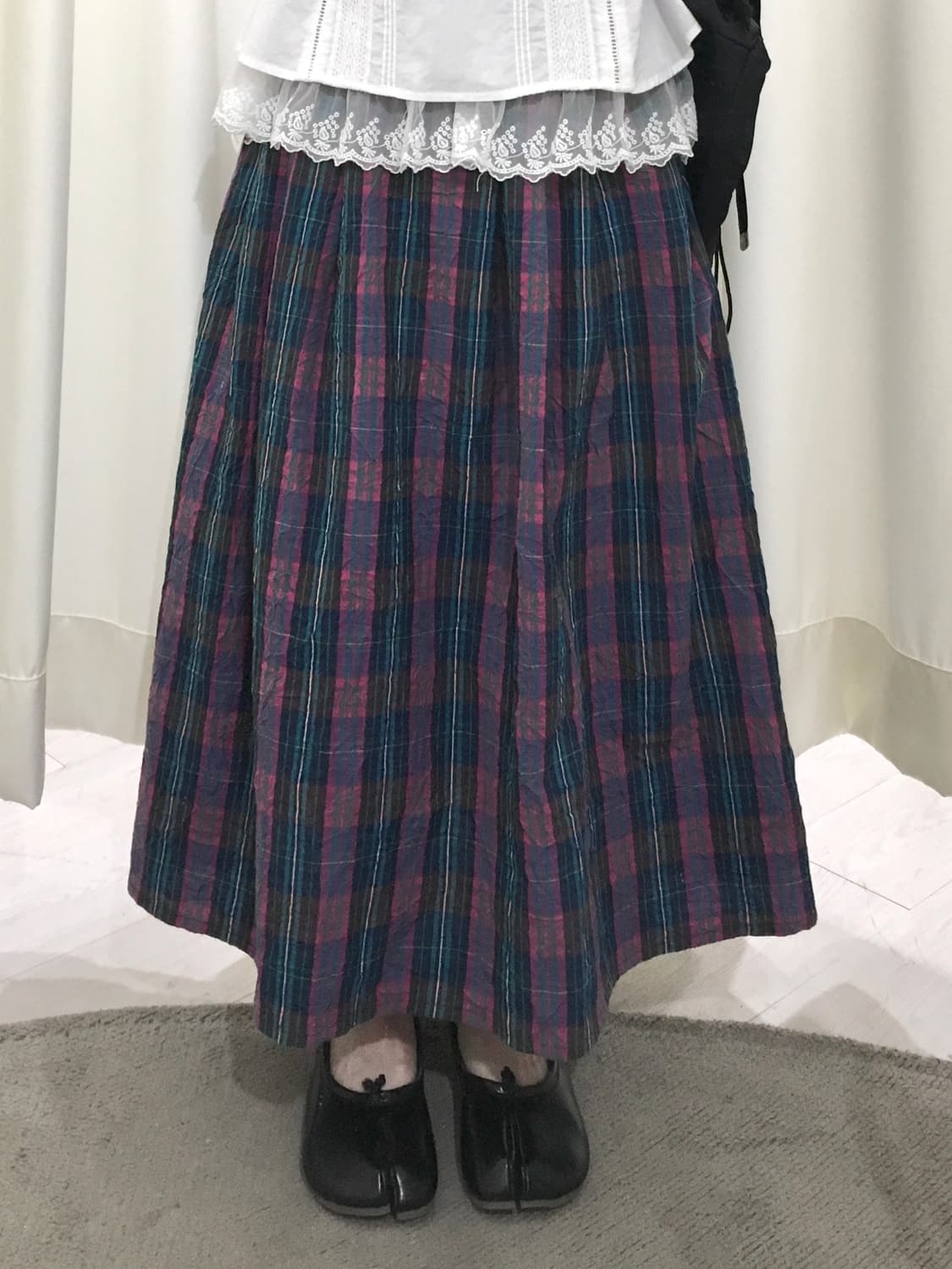 vivid check skirt 상품이미지1