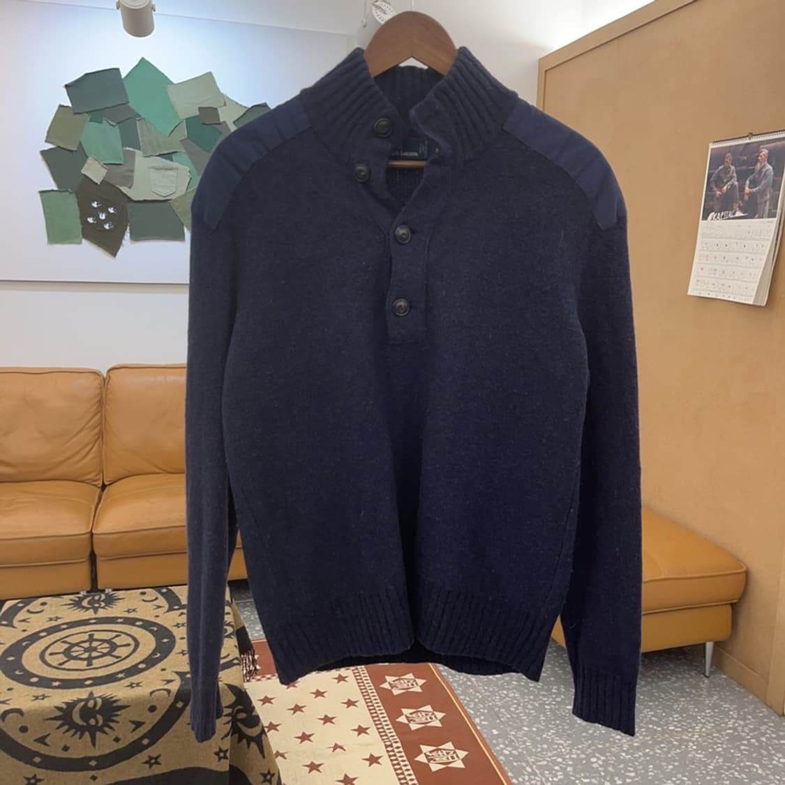 폴로 랄프로렌 모던캐주얼 반버튼 어깨패치 니트 M C08671 상품이미지3