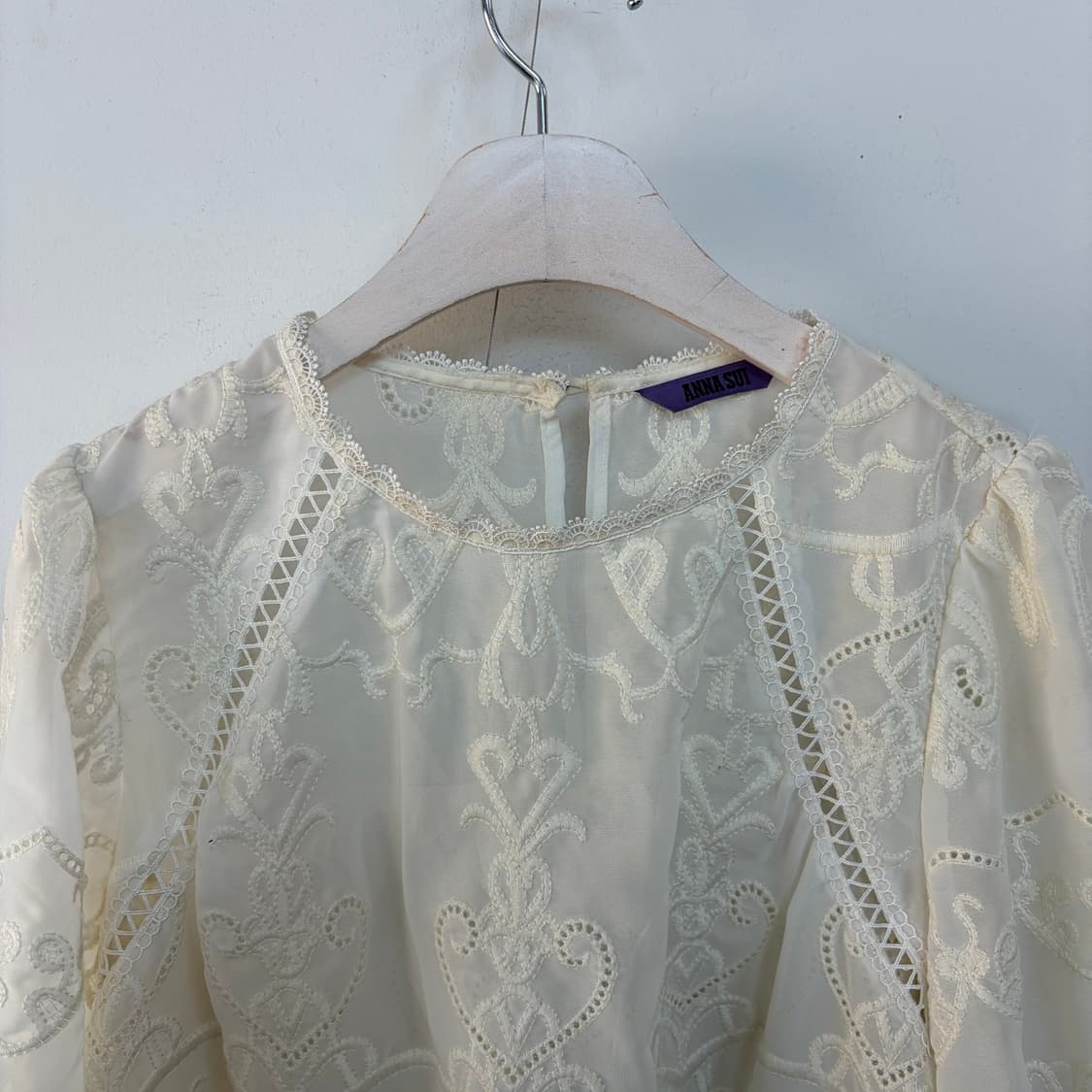 안나수이 아이보리 레이스 블라우스 상품이미지2