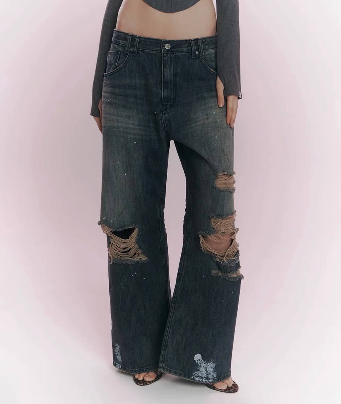 Jay Destroyed Wide Denim 플리즈노팔로우 데님 상품이미지1