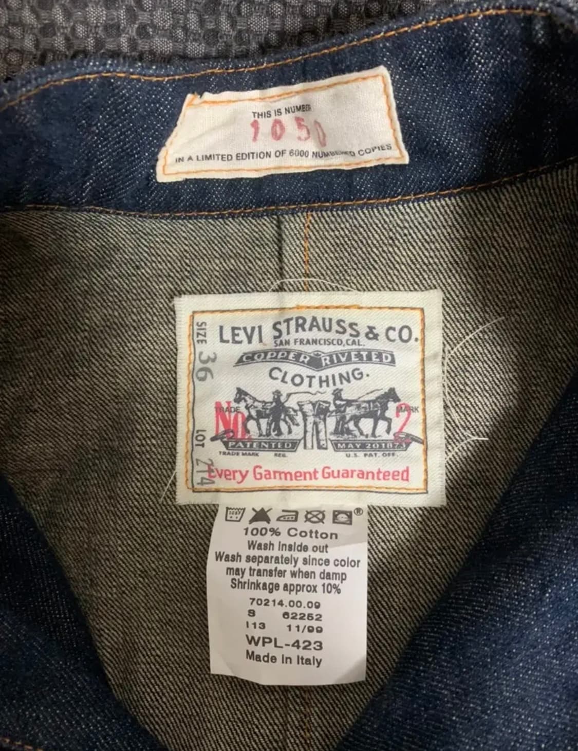 극레어 리바이스 자켓 (비져내어 31 블루, LVC) 상품이미지4