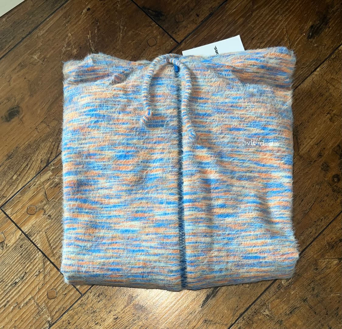 위캔더스 멀티 스트라이프 헤어리 집업 오렌지 XL 상품이미지3