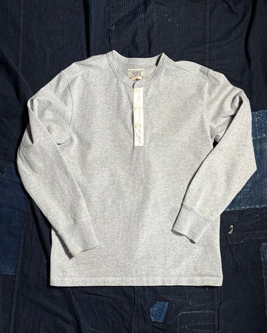 브론슨 빈티지 롱슬리브 헨리셔츠 XL 상품이미지1