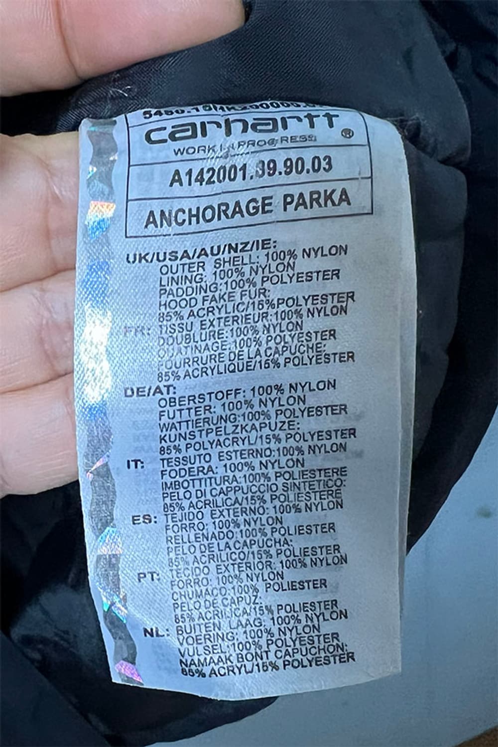 칼하트WIP 앵커리지 파카 남자 블랙 캐주얼 M 95 상품이미지6