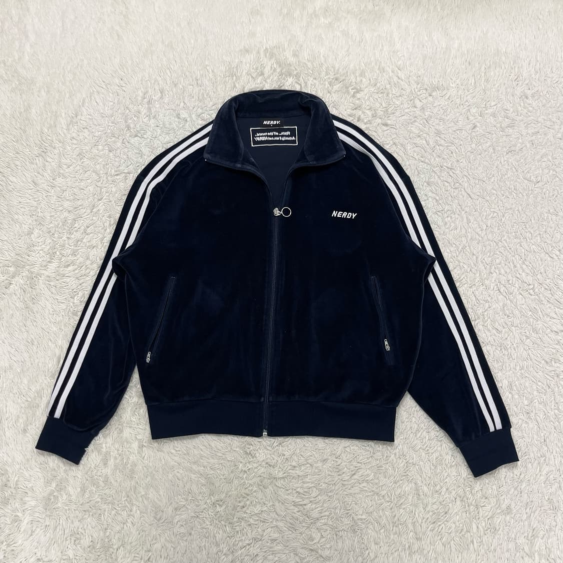 NERDY navy velvet jersey 상품이미지4