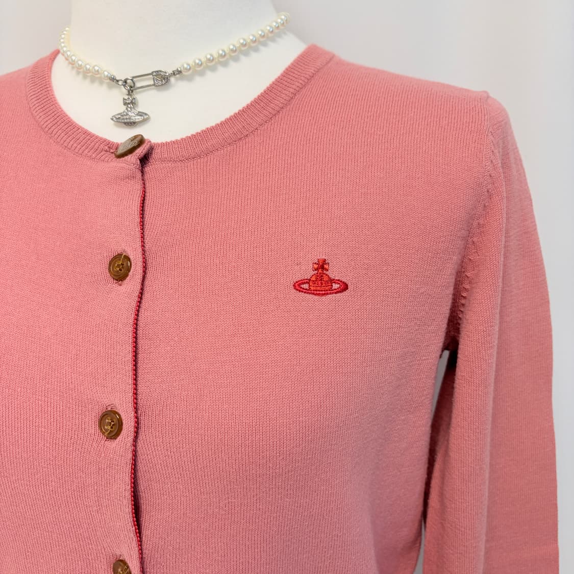 비비안웨스트우드 레드라벨 핑크 가디건 상품이미지5