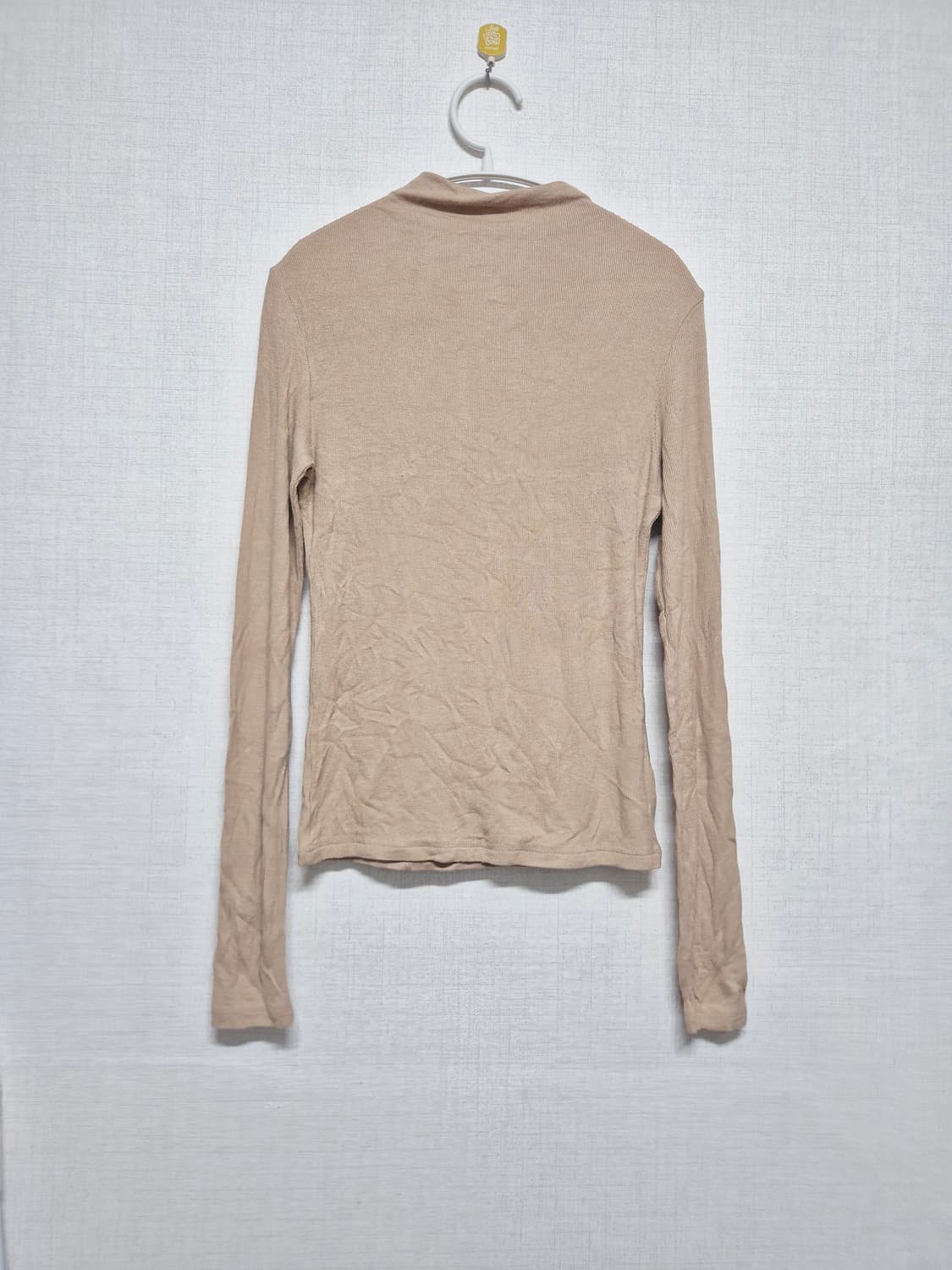 베이지 골지 목폴라 긴팔티 상품이미지2