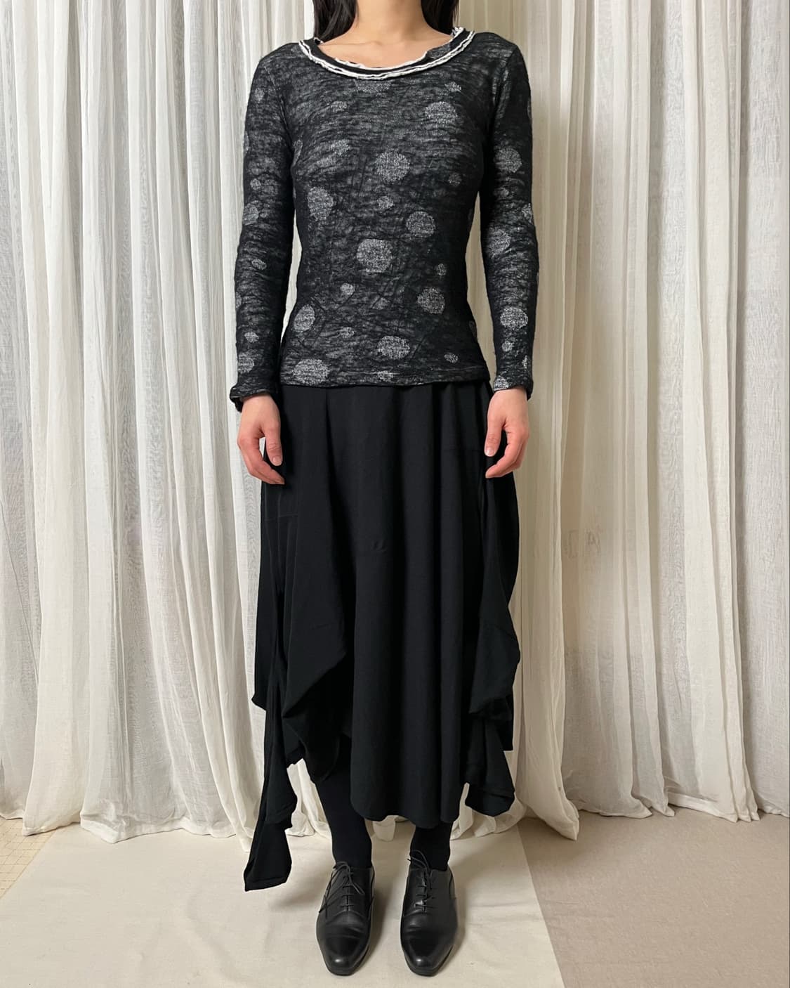 요지야마모토 레이어드 도트 니트 yohji yamamoto noir  상품이미지3