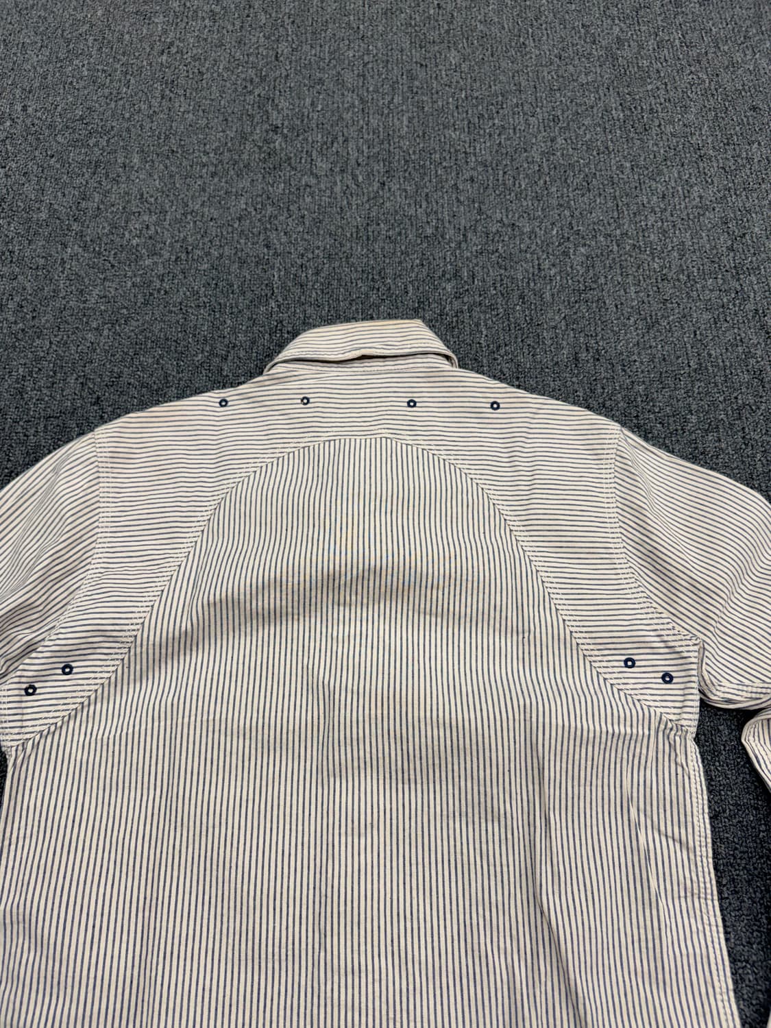 M)JUNGLE STORM 빈티지 패치워크 스트라이프 셔츠 상품이미지5