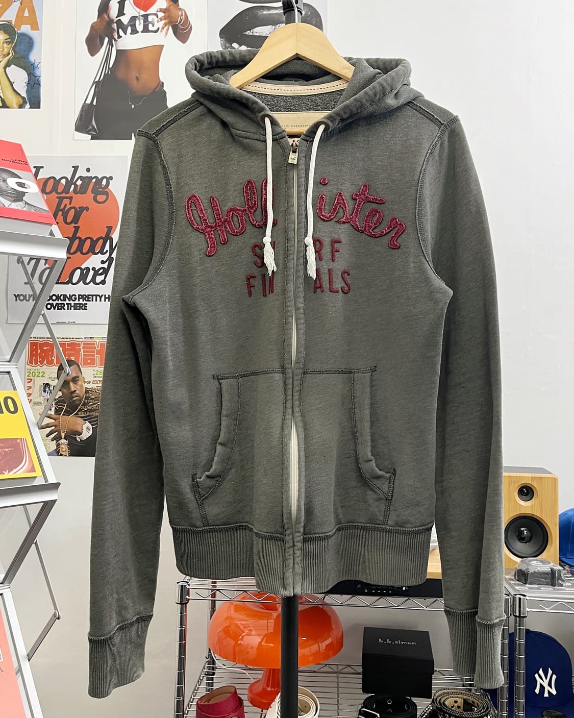 홀리스터 아치로고 카키 후드집업 상품이미지5