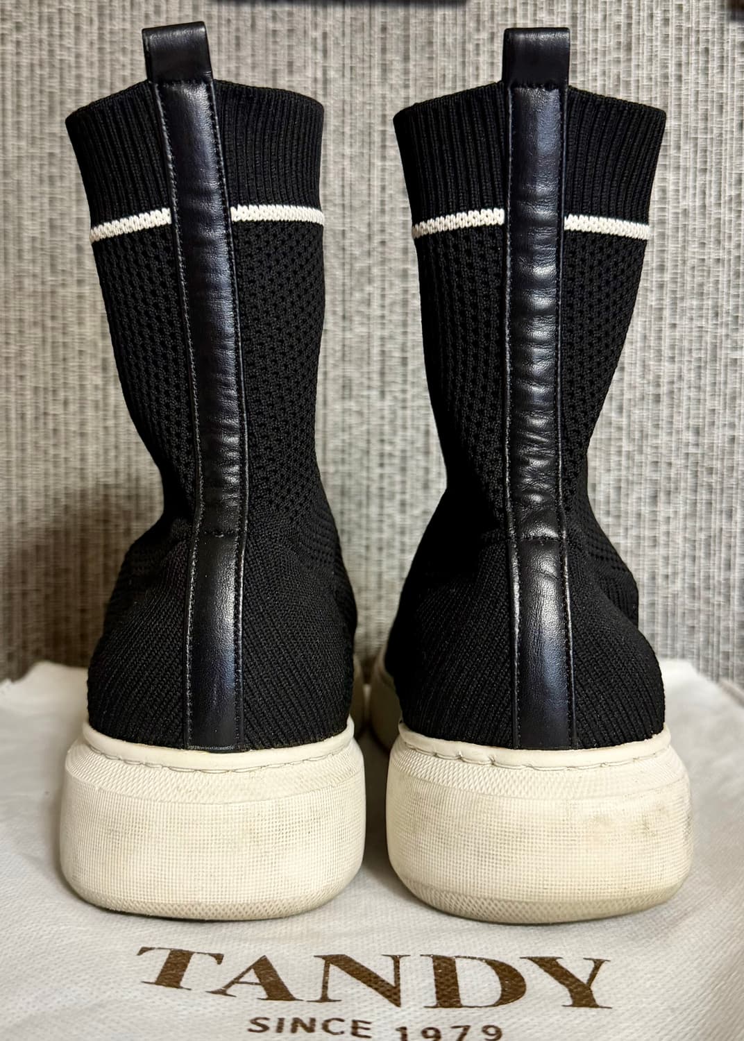 탠디 TANDY 블랙 니트 삭스 부츠 스니커즈 부티 앵클 부츠 235 상품이미지7