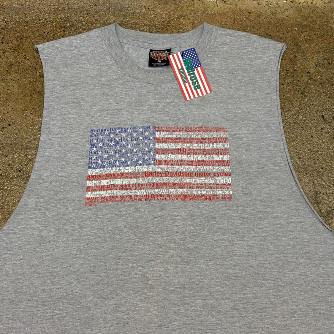90s Made in USA 빈티지 할리데이비슨 민소매티 나시 상품이미지2