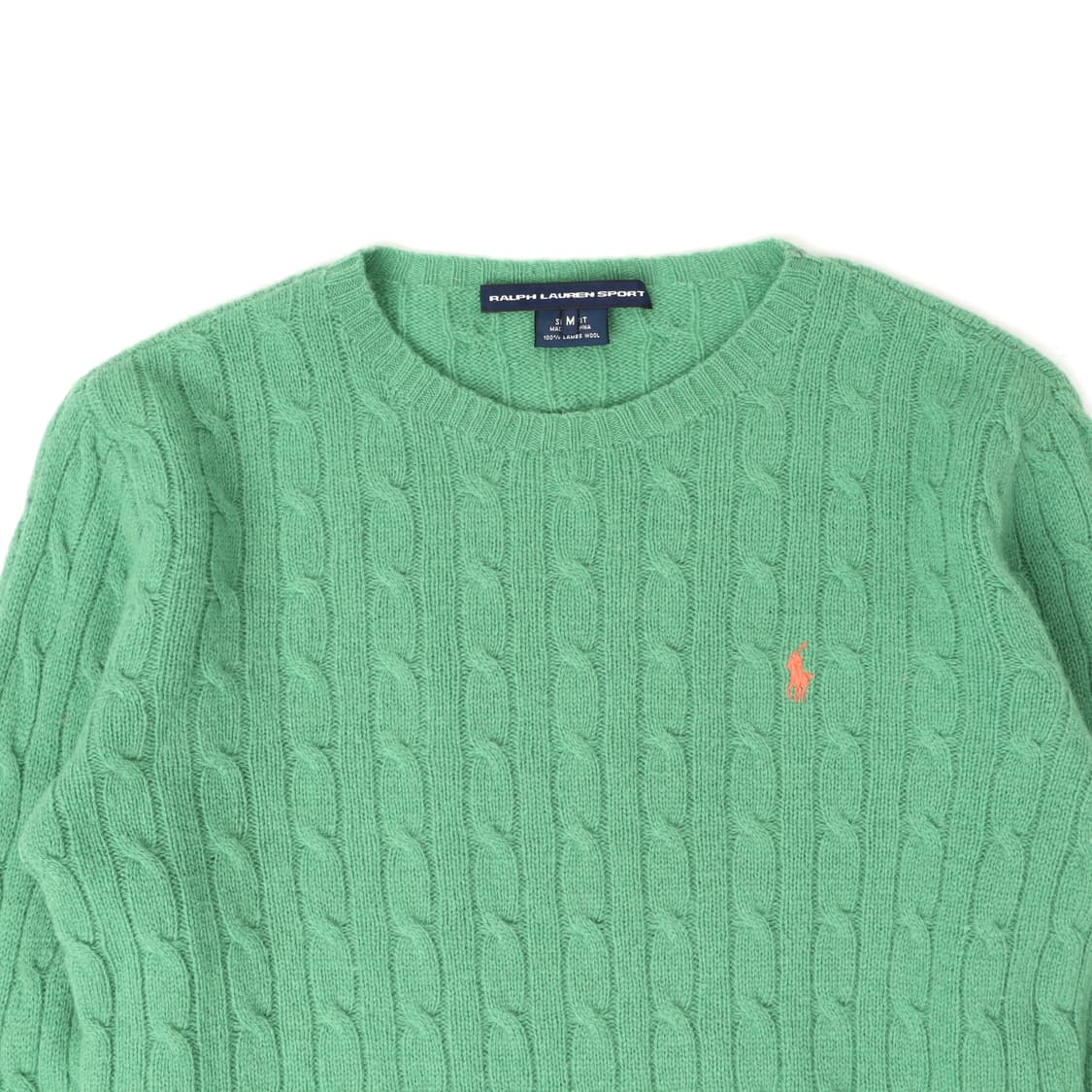 폴로 랄프로렌 그린 램스울 슬림핏 케이블 니트 상품이미지2
