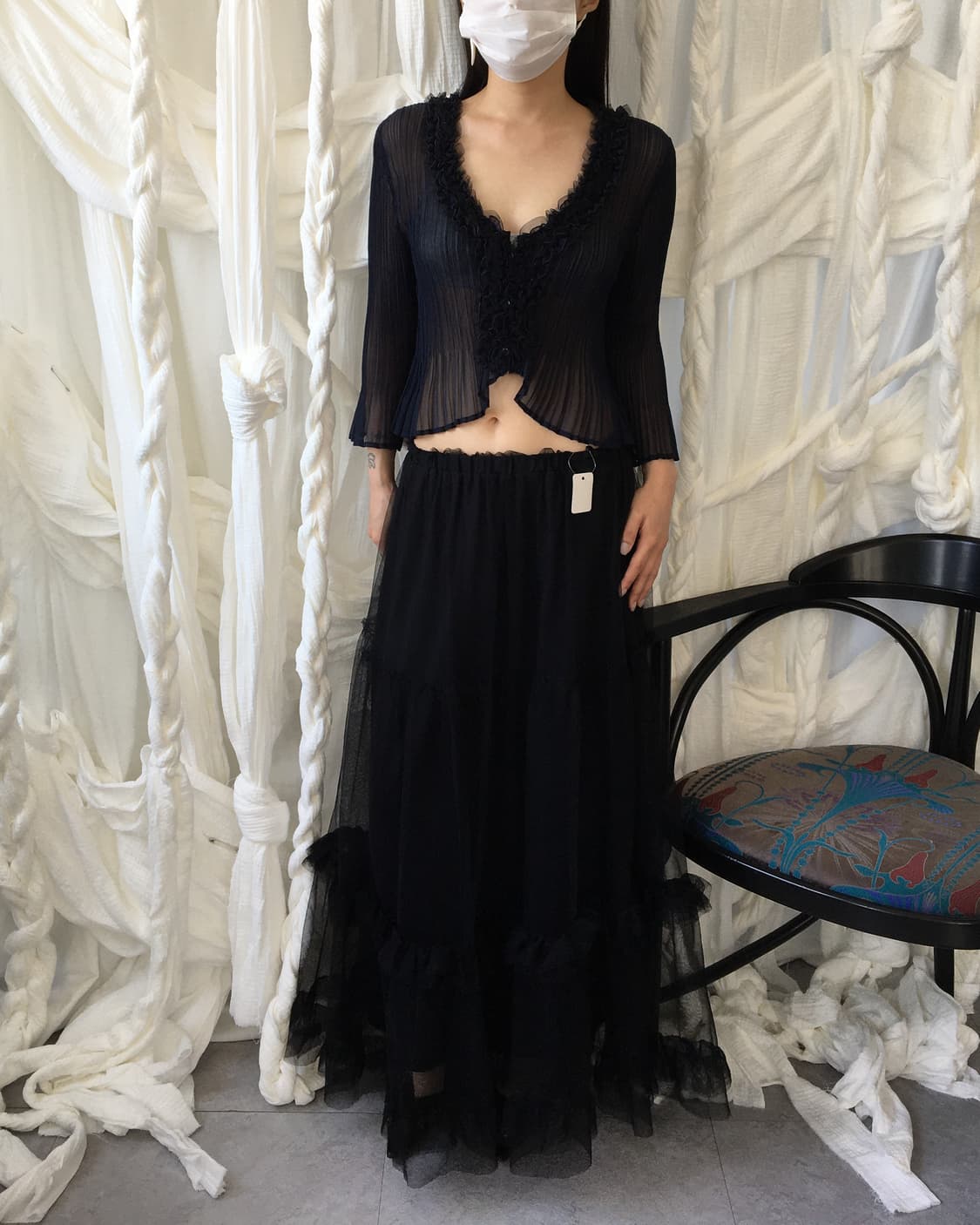 Frill point pleats cardigan 상품이미지10
