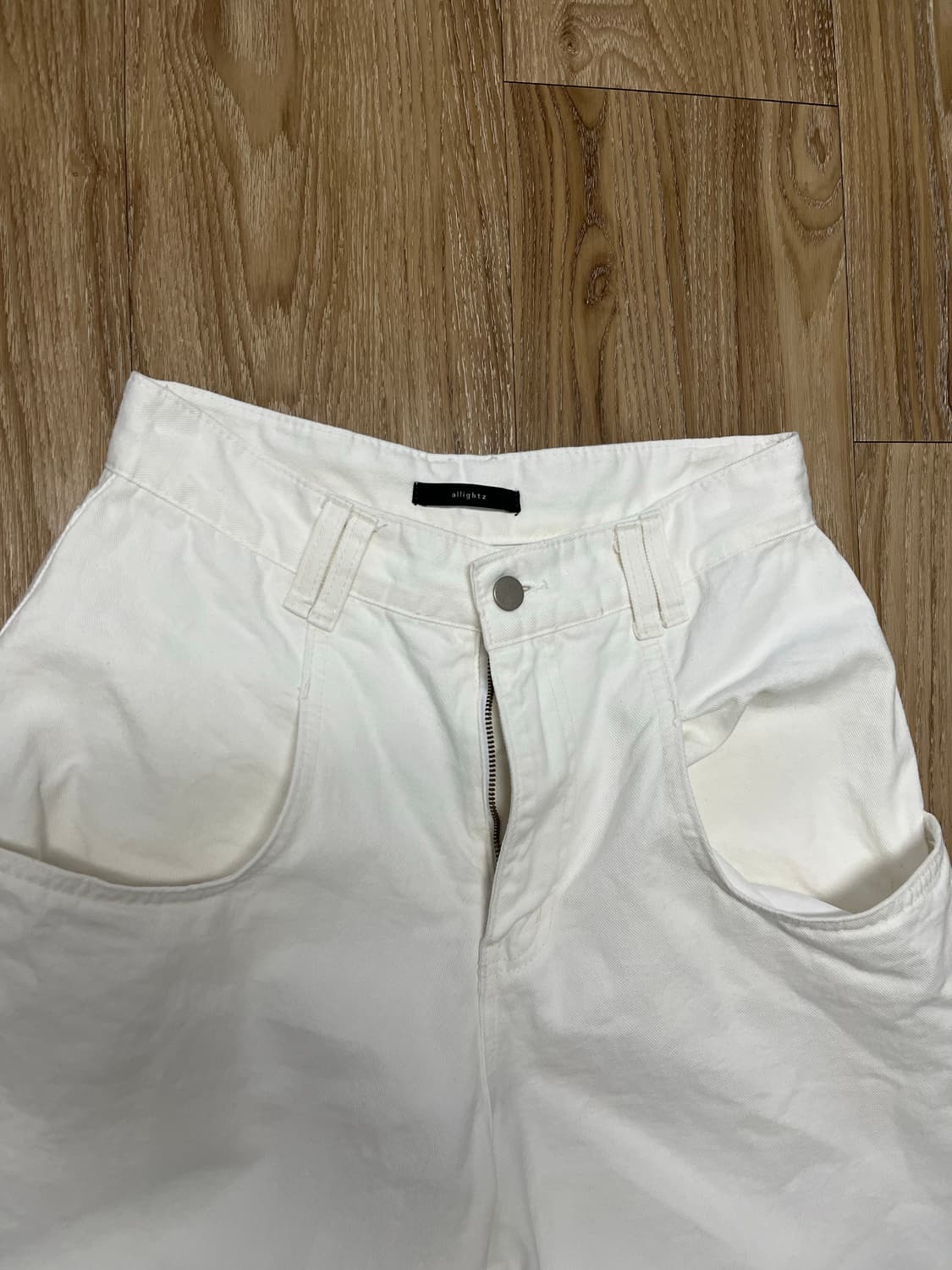 올라이츠 화이트 와이드 청바지 28 상품이미지4