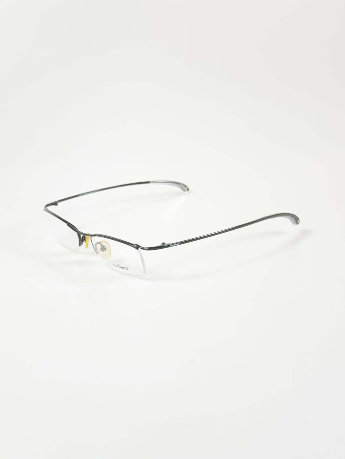 cacharel 블랙 반무테 스퀘어 메탈 프레임 빈티지 안경 상품이미지3