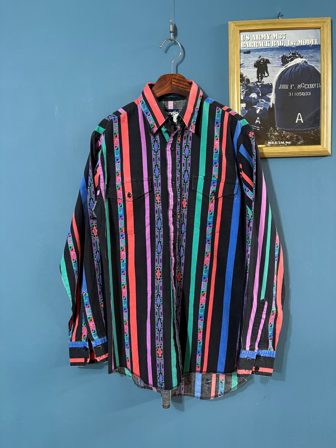90‘s Wrangler  Brushpopper western Shirt 상품이미지1