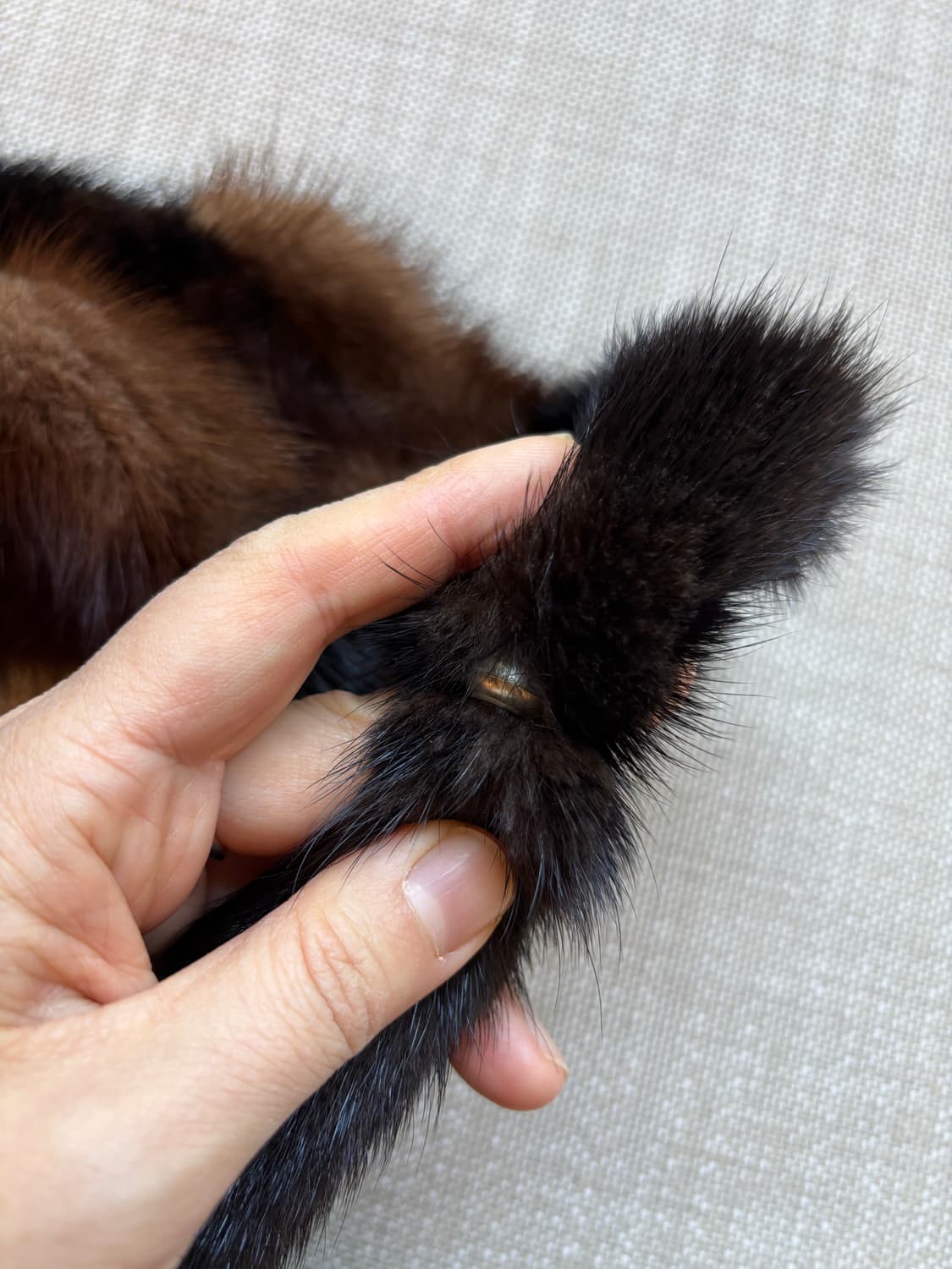 쁘띠밍크 100 배색 천연 머플러  상품이미지8