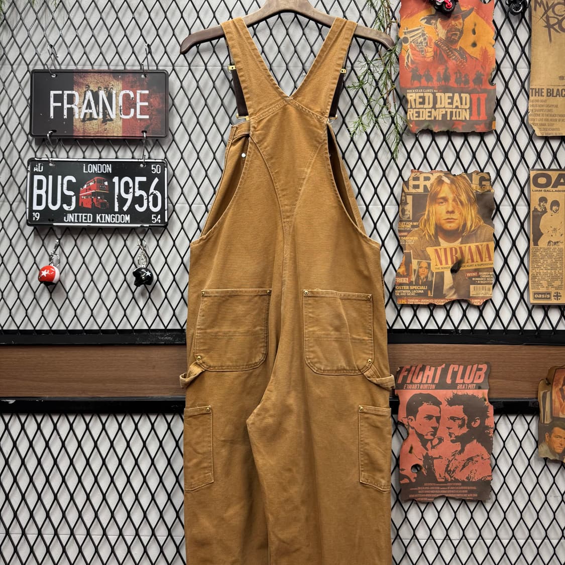 칼하트 오리지널 워크웨어 오버롤 멜빵 밑단 지퍼 포인트 브라운 상품이미지2