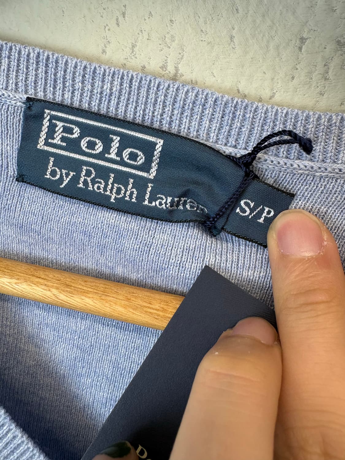 새상품 폴로랄프로렌 하늘색 브이넥 코튼 니트 상품이미지5