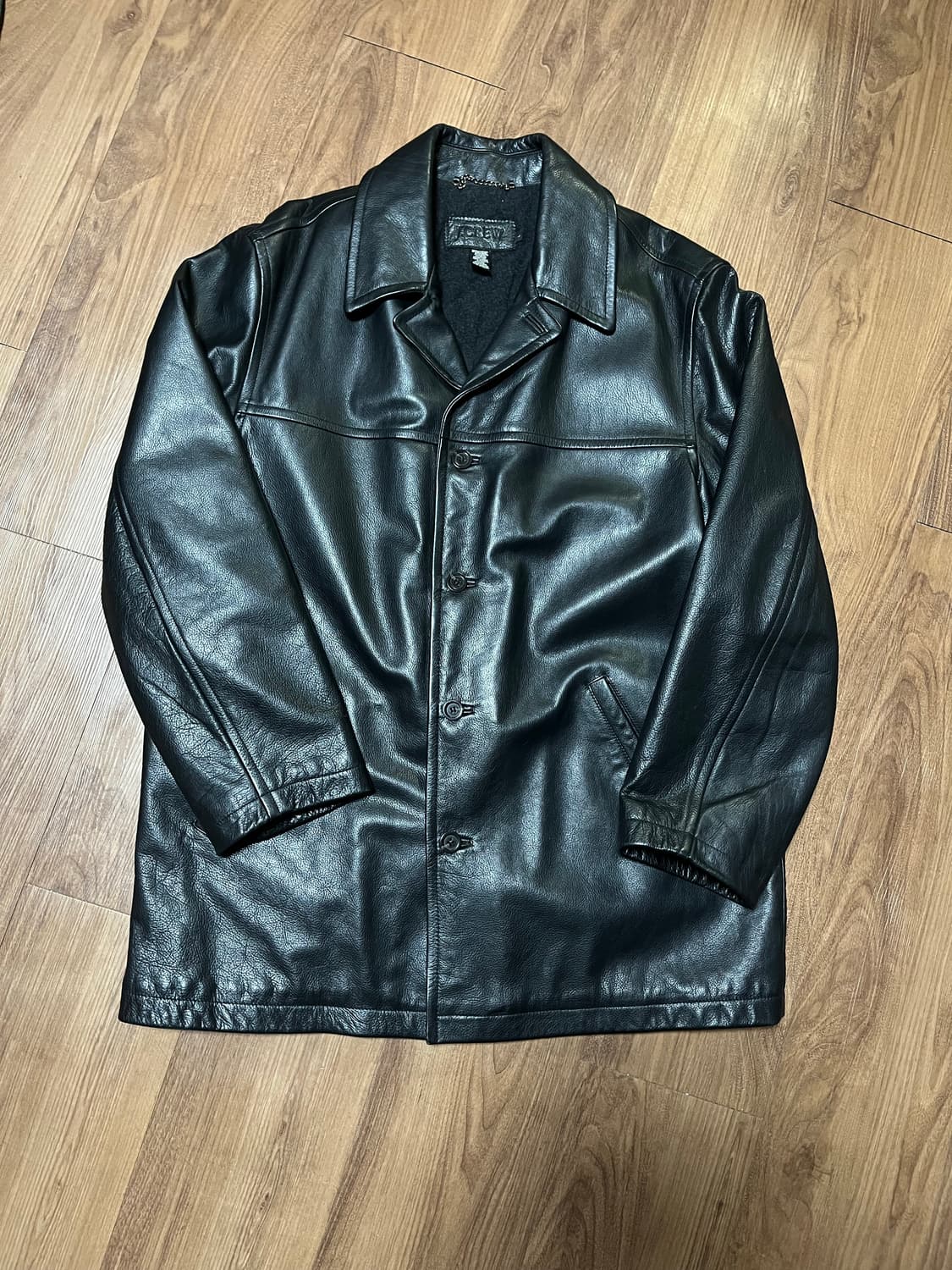 90s-00 J.CREW Leather Car Coat 상품이미지1