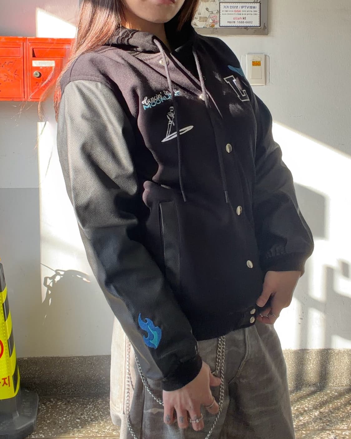 90s 빈티지 올드스쿨 블랙패치 바시티 jk 상품이미지3